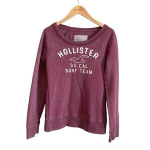 Hollister y2k Burgundy Red So Cal Surf Team Crewneck Sweatshirt Size L